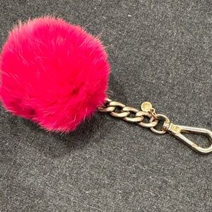 90’s Michael Kors Hot Pink Pompom Keychain